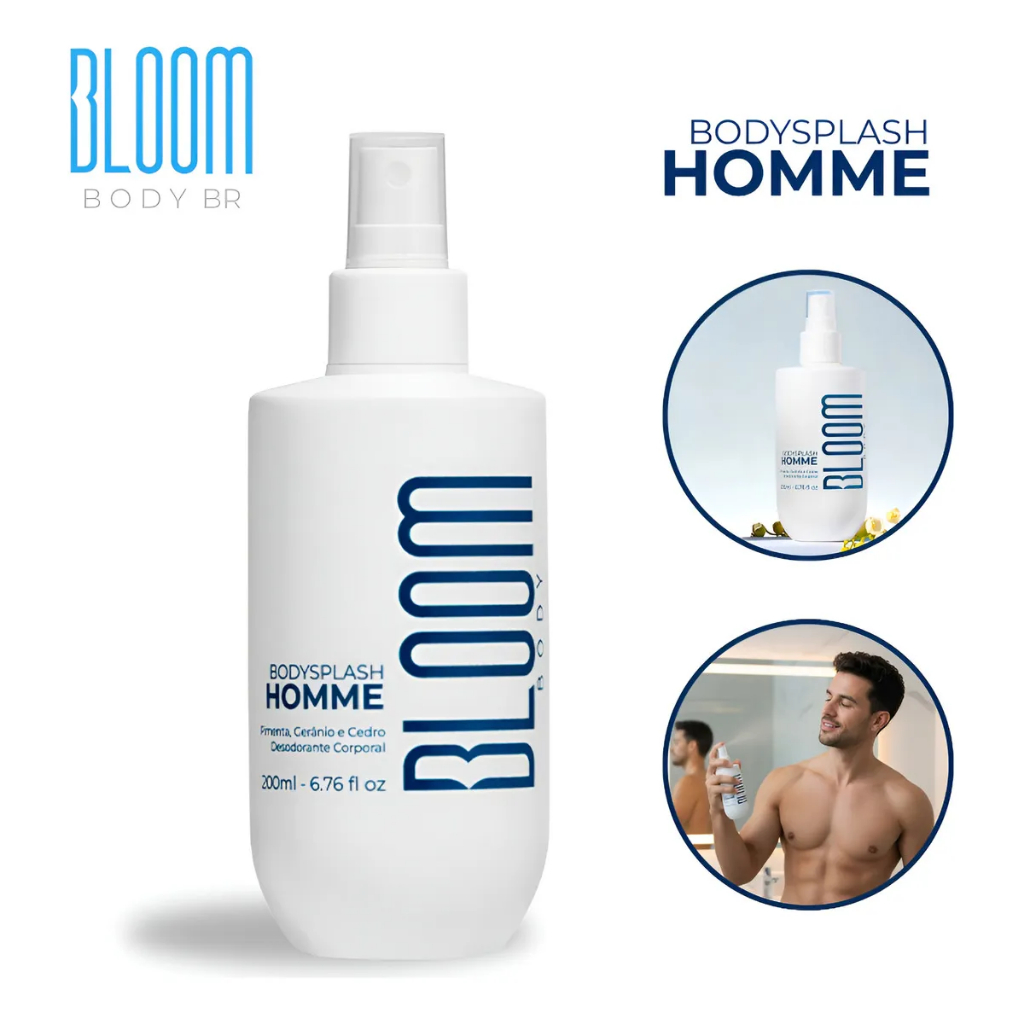 Body Splash Homme Masculino - Deo Colônia - Bloom - 200 Ml - Spray