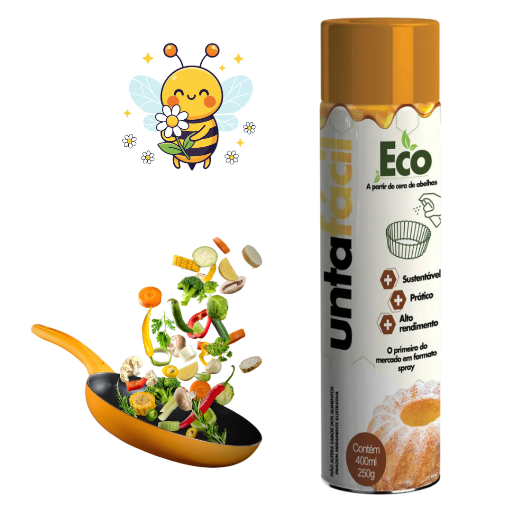 Spray Desmoldante Eco 400mL | Óleo Vegetal + Cera de Abelha | Ideal p/ Panificação e Confeitaria