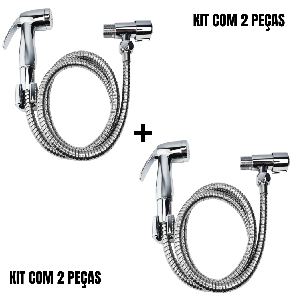 2 Duchas Inowar Higiênica Metálica Chuveirinho Pressão Acabamento Metal Cromado