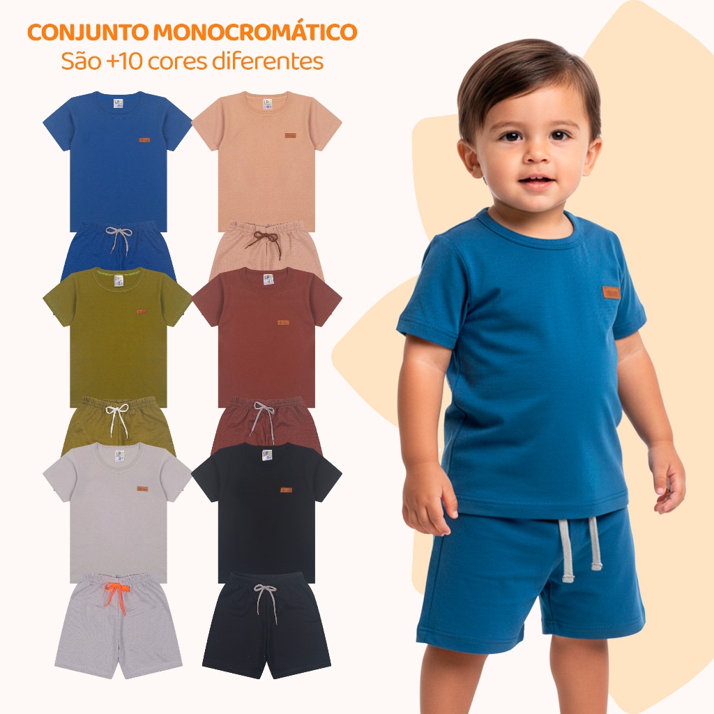 Kit 2, 6 ou 10 Peças de Roupa Conjunto Bebê Menino Masculino Minimalista Monocromático Verão Infantil Menino em Oferta na Shopee