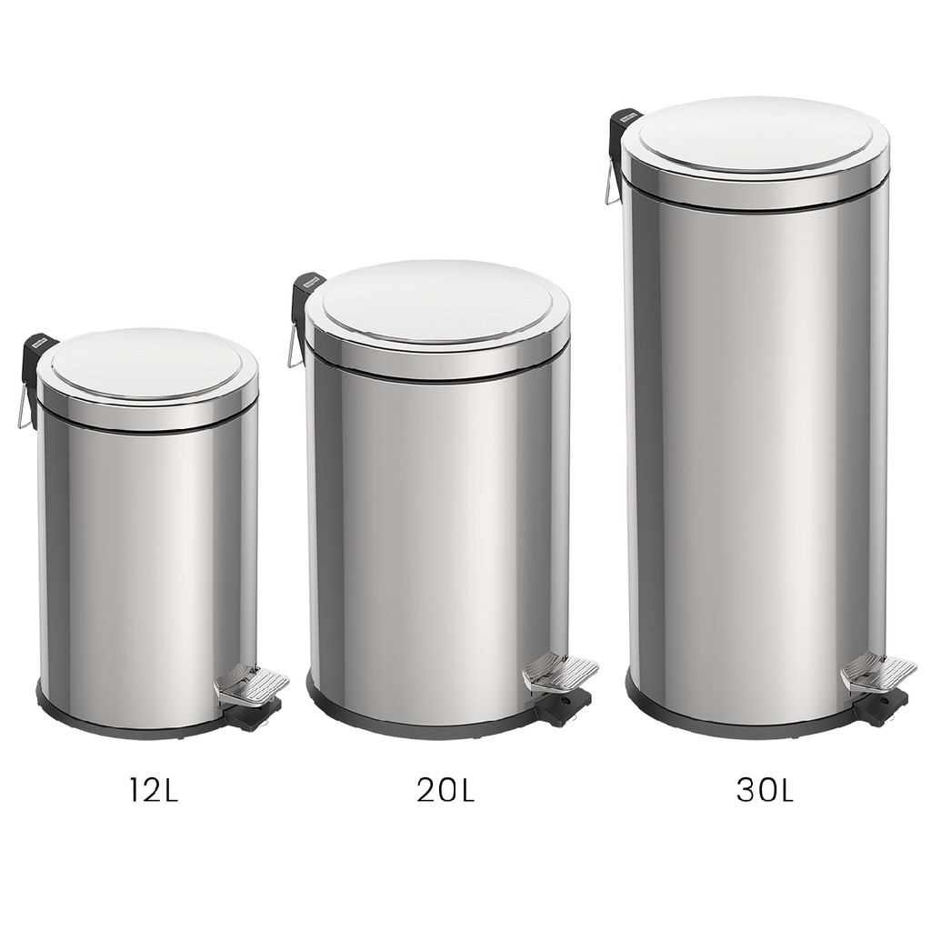Lixeira Aço Inox Tramontina 20L / 12L e 30 litros Pedal Reforçado Brasil Alta Resistencia Qualidade
