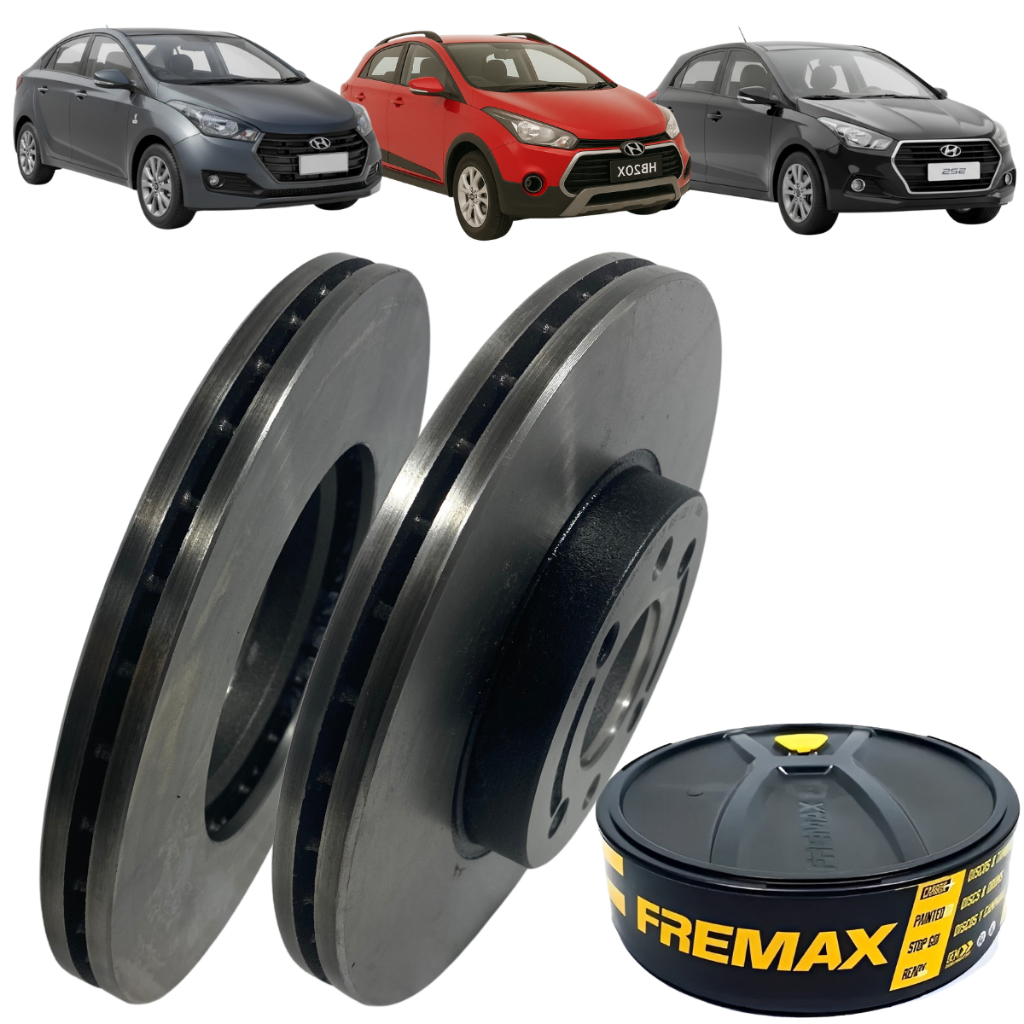 Par Disco Freio Ventilado Hb20 Hb20s Hb20x 2013 À 2022 em Oferta na Shopee