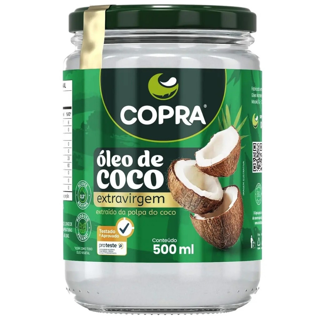 Óleo de Coco Extravirgem Pote de Vidro - Copra 500ml