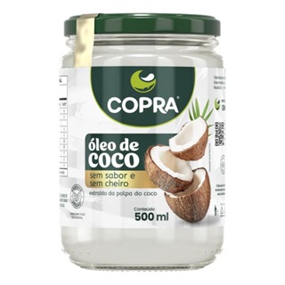 Óleo de Coco Sem Sabor/Cheiro Pote Vidro 500ml - Copra em Oferta na Shopee
