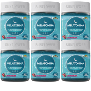Kit 6 Melatonina Gomas Gummy Frutas Vermelhas Auxilia Insonia Sono Sunflower Melato Gummie em Oferta na Shopee