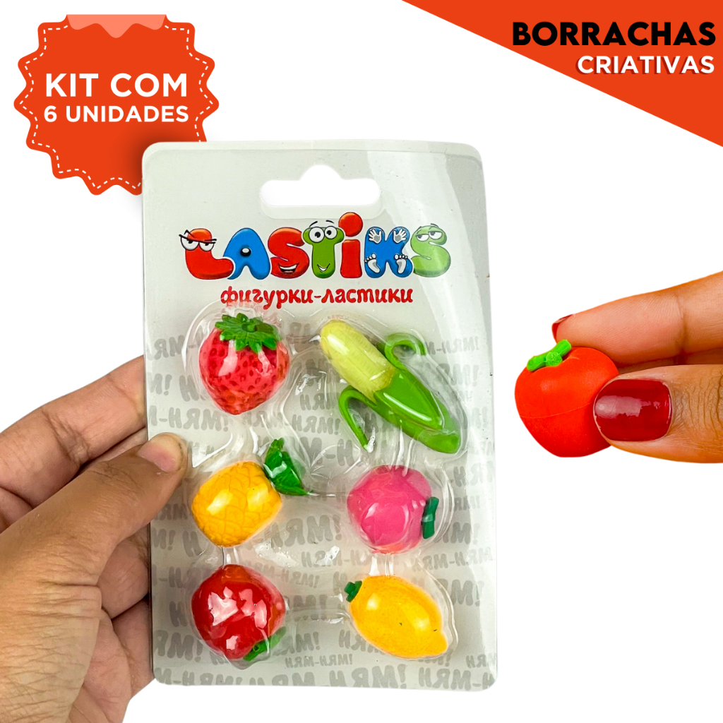 Kit Borrachas Criativas Infantil Coloridas Temática Para Crianças Estudar e Brincar - SH