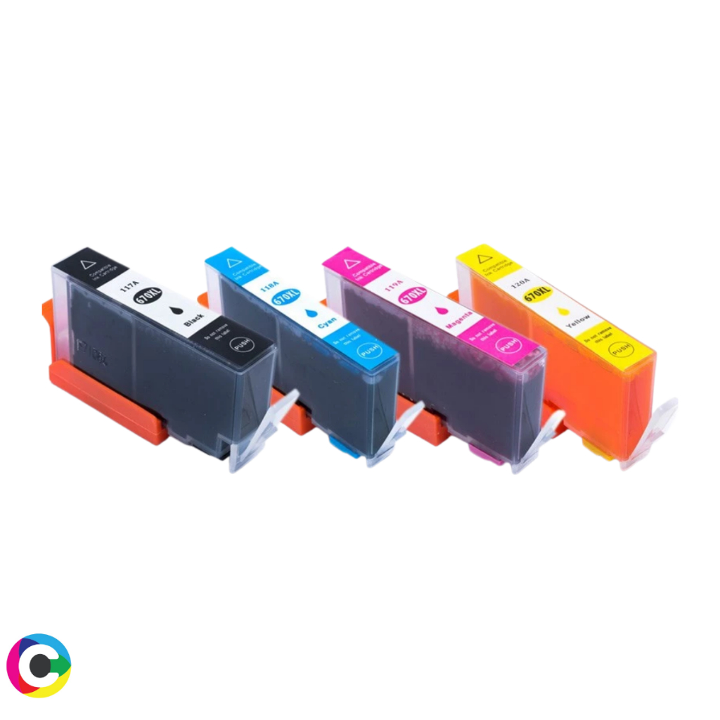 Kit 4 Cartucho Tinta Compatível HP Deskjet Ink Advantage 3525 4615 4625 5525 6520 6525 Cores Preto