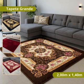Tapete Antiderrapante 2,00x1,40m Floral ou Liso Para Sala e Quarto Macio Decorativo em Oferta na Shopee