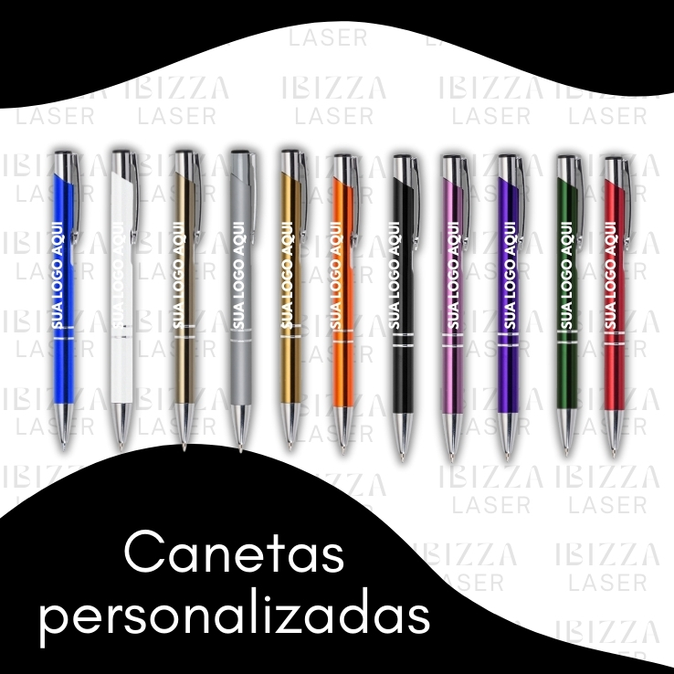 Kit 10 Caneta Metal Personalizada com Seu Nome/Logo a Laser em Oferta na Shopee