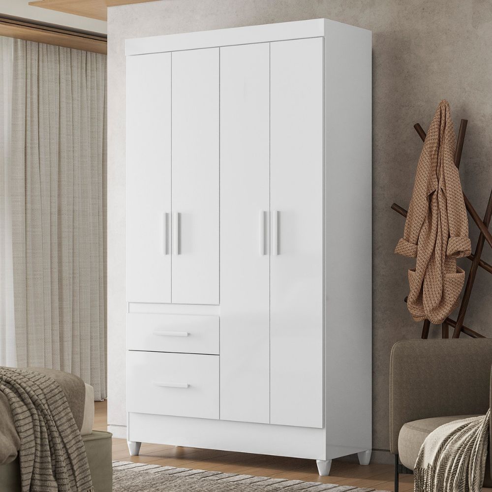 Guarda-Roupa Moval Madri 852440 2 gavetas 4 portas Multicor em Oferta na Shopee