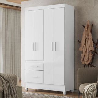 Guarda-Roupa Moval Madri 852440 2 gavetas 4 portas Multicor em Oferta na Shopee