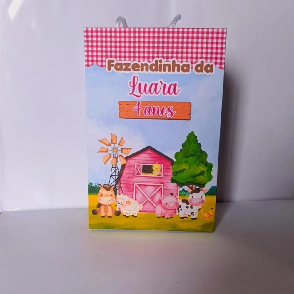 Sacolinha Surpresa Fazendinha Rosa Personalizada  Lembrancinhas de Aniversário - PEGUE E MONTE