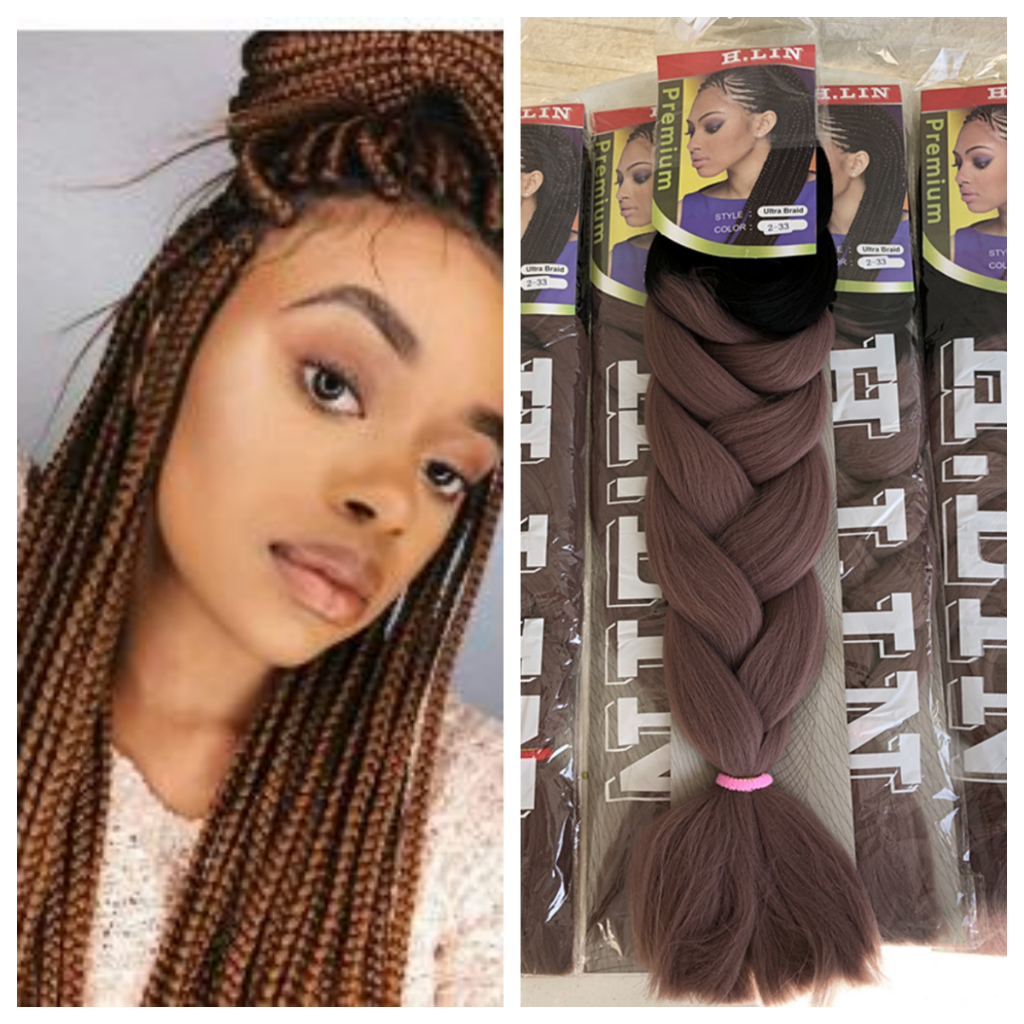 Kanekalon Jumbo Tranças Box Braid Twist Cor 2-33 Bug vermelho vinho 165gramas 208cm marca H. Lin promocao