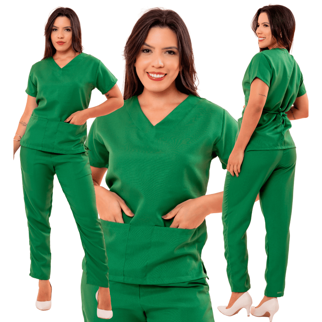 Conjunto Pijama Cirurgico Feminino Hospitalar Nao Amassa Para Clinica Estetica Odonto Enfermagem