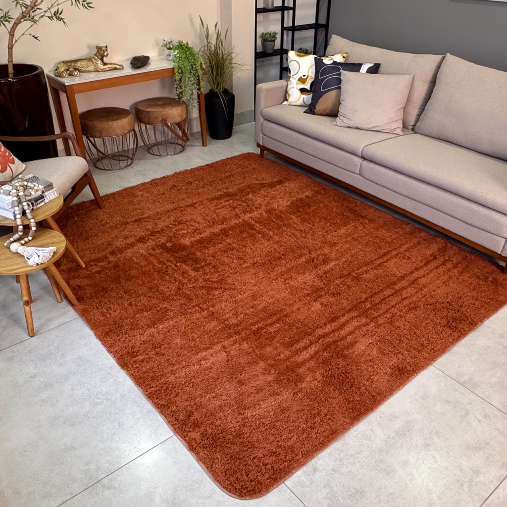 Tapete Decorativo Grande 3,00×2,00 Peludo Sala de Estar Macio Confortável Luxo