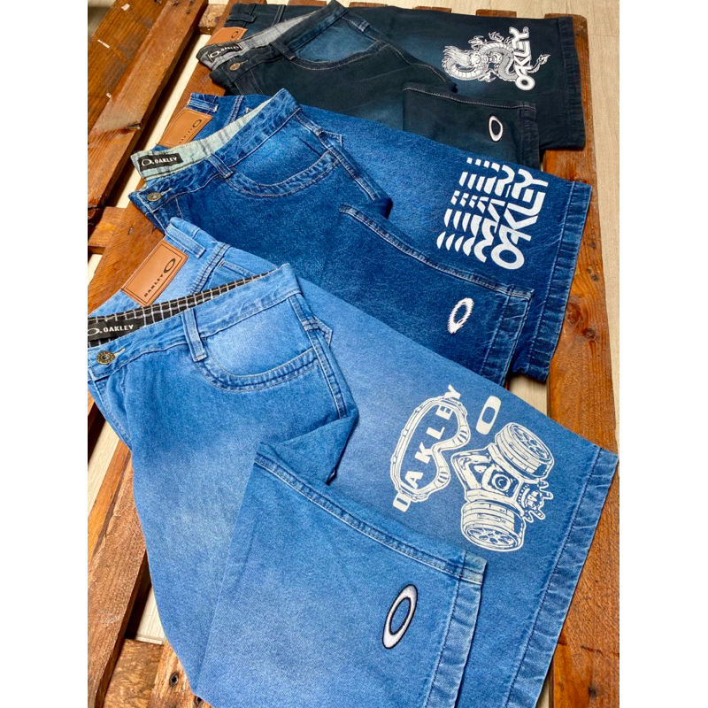 Bermuda jeans masculina o@kley balão Premium em Oferta na Shopee