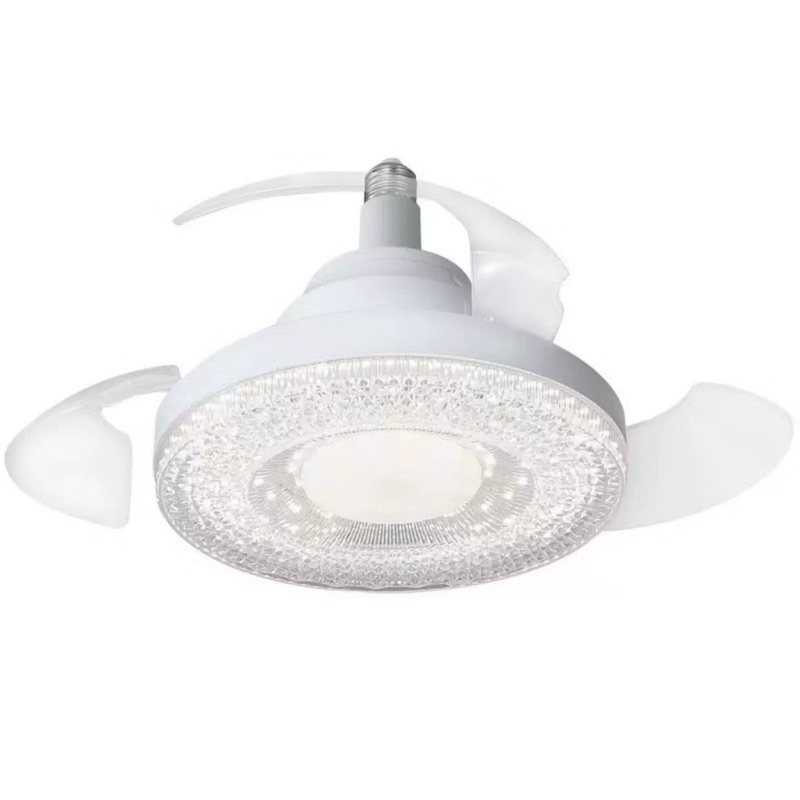 Ventilador De Teto Retratil 30W Lâmpada 3 Cores E27 Silencioso Bivolt Com Controle