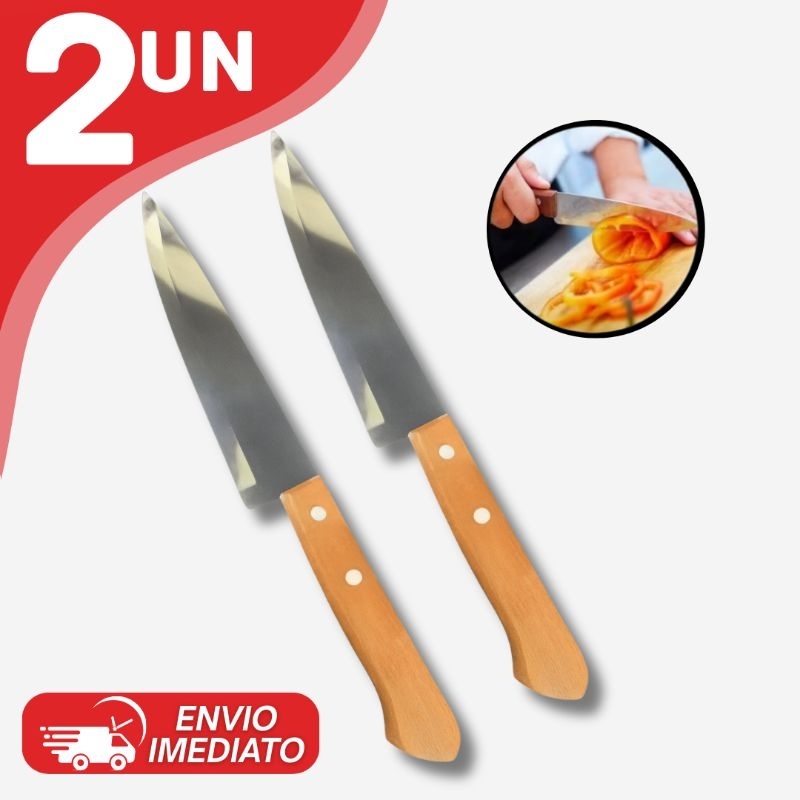 Detalhes do Facas Inox 7”  Cozinha e Churrasco  Cabo de Madeira