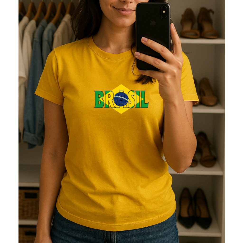Camiseta Brasil T-Shirt Brasil Blusa Brasil Femina Masculina Unissex Seleção Brasileira Copa do Mundo Futebol Torcida