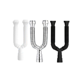 Sifão Sanfonado Duplo 72cm Resistente Água Quente Pia Tanque Cozinha Pia Lavatório Banheiro em Oferta na Shopee