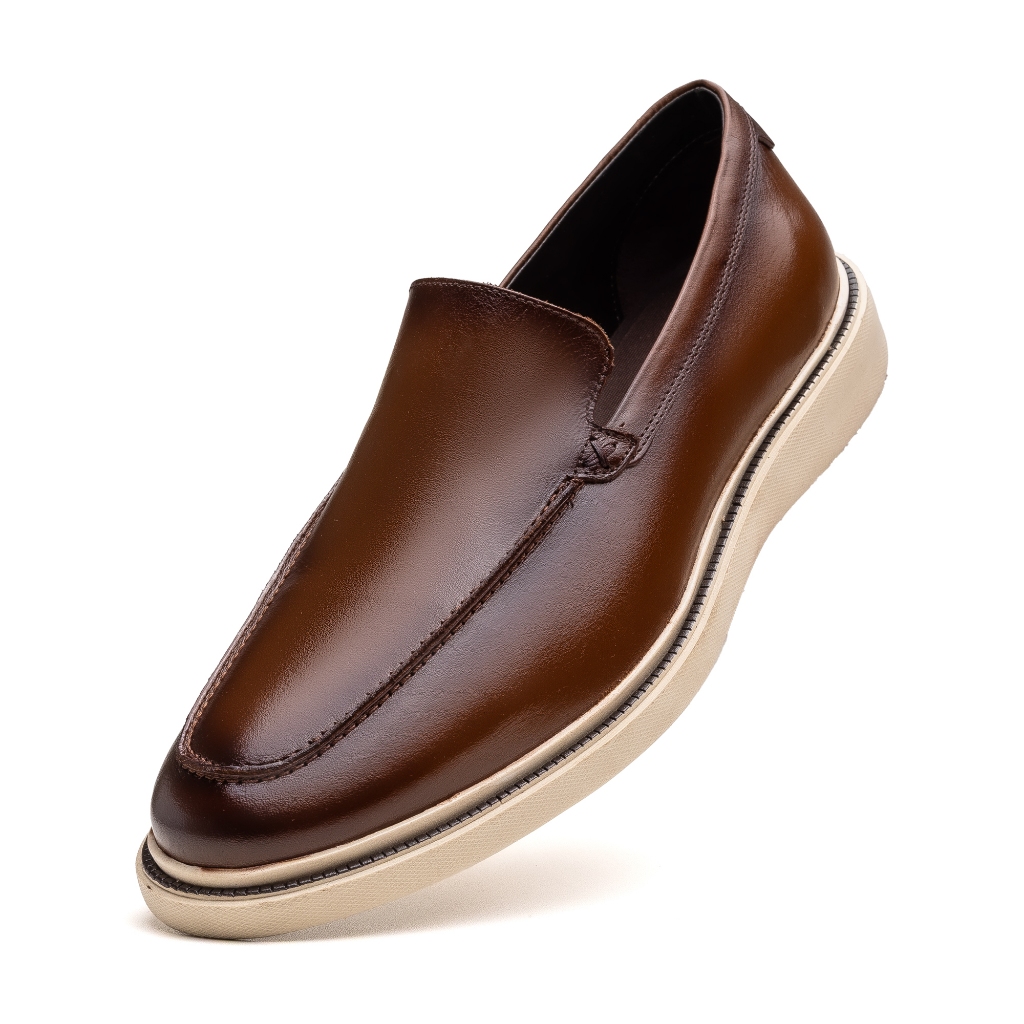 Sapato Derby Social Mocassim Bigioni Casual Masculino em Couro Legítimo