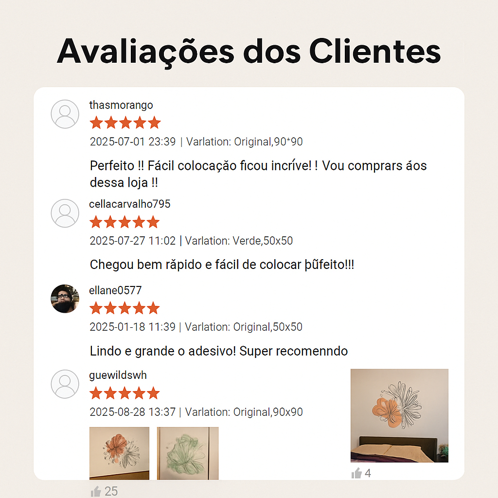 Adesivo de Parede Boho Floral Elegante Decoração Sala Quarto Cozinha Colorido