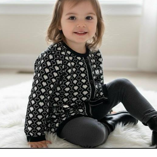 Casaquinho Jaquard Infantil Menina Tricot Corações Roupa Estilosa Menina Infantil Botões em Oferta na Shopee