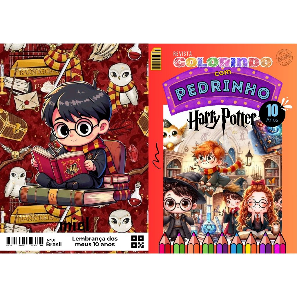 20 Revistinha de Colorir Personalizada Harry Potter Lembrancinha Aniversário Infantil