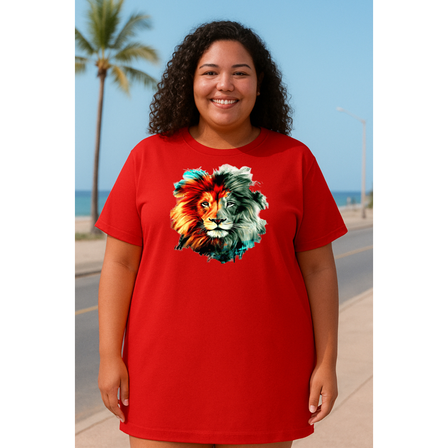 Vestido e camisetão Leão da tibo de juda moda plus size feminina evangelica cristã natal ano novo verão férias academia