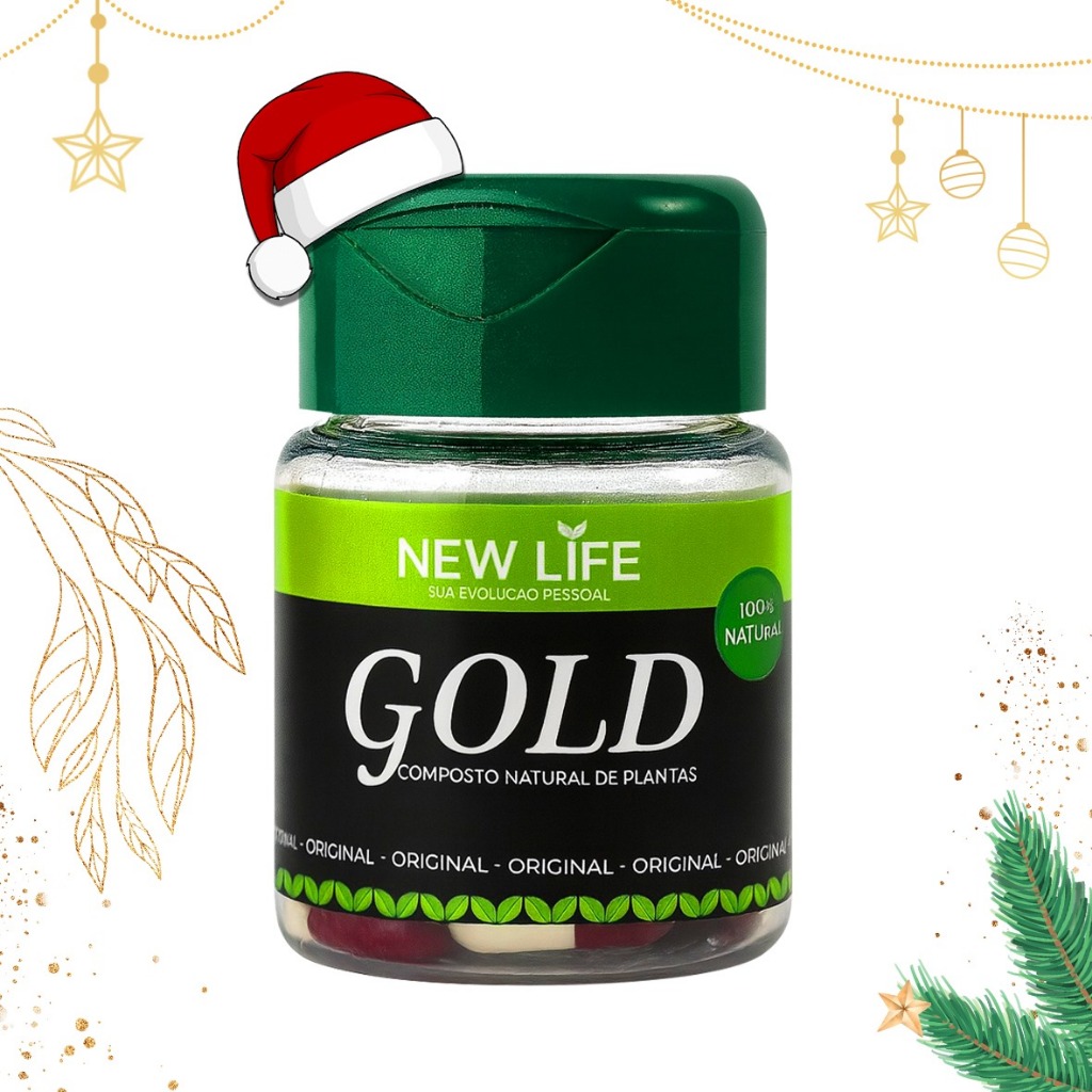 New Life Gold Vitamina em Cápsulas Gengibre Bem Estar Suplemento Vegano