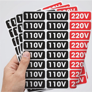 Etiquetas Adesivas de Voltagem 110V e 220V – Kit com 40 Uni em Oferta na Shopee