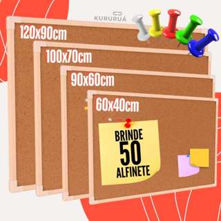 Quadro Lousa Cortiça Moldura 50 Alfinetes Avisos Recados Quadro de Avisos Anotações Diversas Medidas em Oferta na Shopee