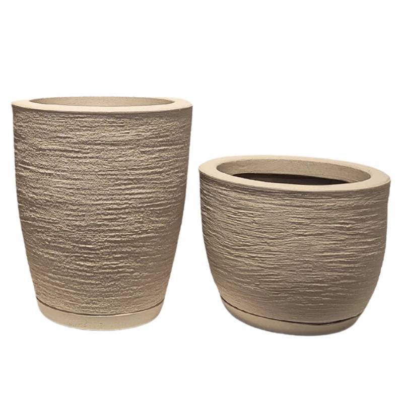 Kit 2 Vasos P/ Plantas Jardim Sala Luxo Coluna Bojo Escovado N1 e Bojo Pequeno Com Prato em Oferta na Shopee