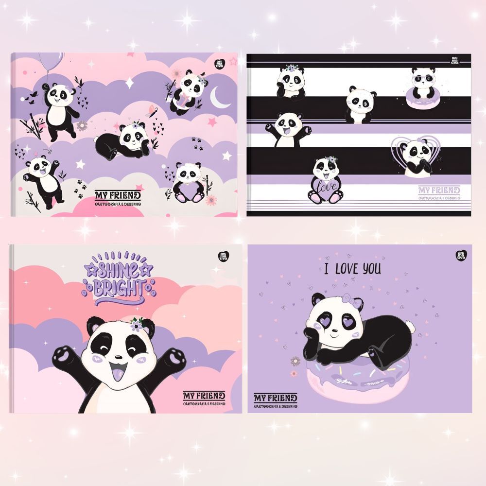 Caderno (Pequeno) Caligrafia Brochura 1/4 My Friend Capa Dura 48 Folhas - Animativa | Pandinha | Ursinho | Escolar em Oferta na Shopee