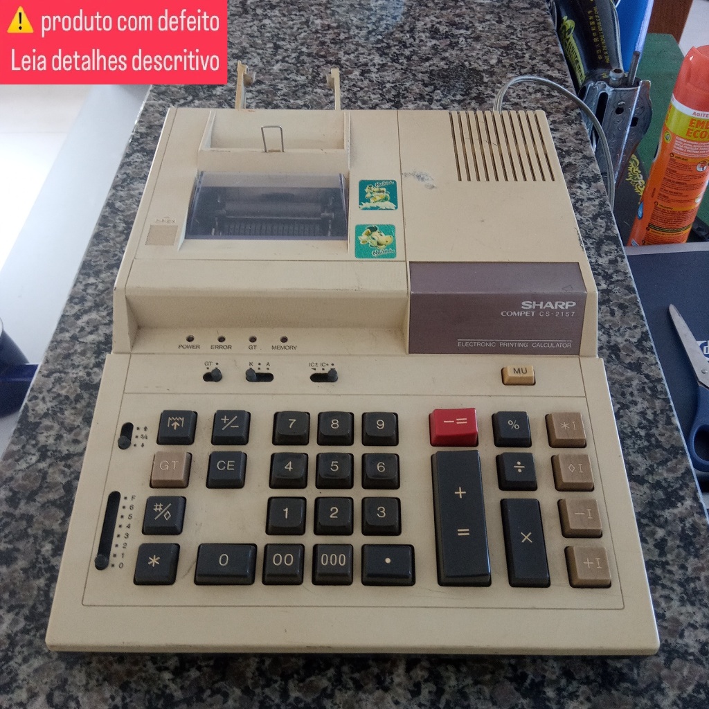 Antiga Calculadora Sharp Compet Cs-2157 C/ Defeito Sucata Bege (Usado)
