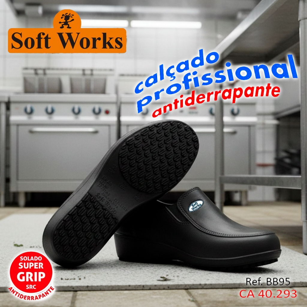 Sapato Antiderrapante Softworks Epi Trabalho Fábrica Garçom Hospital bb95 calçado lady lançamento