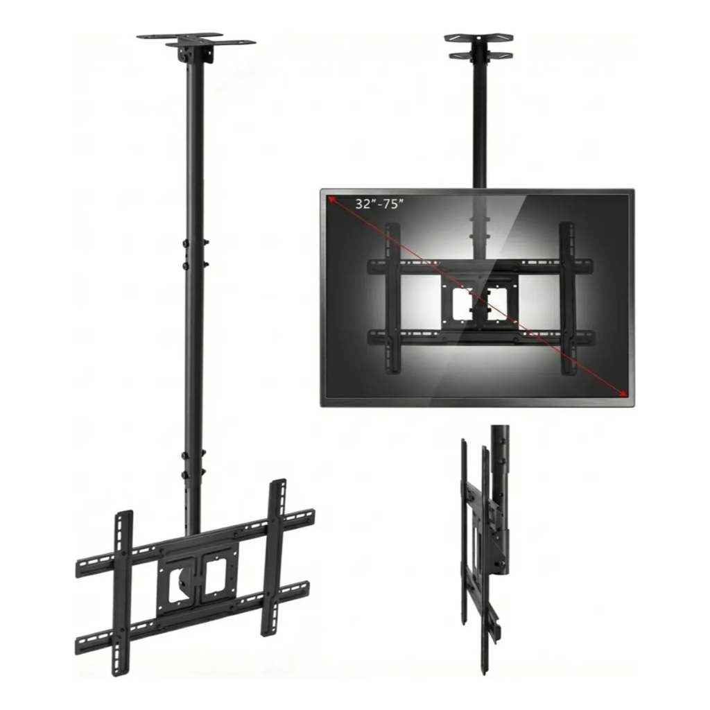 Suporte Para TV Teto Articulado Monitor 32 A 75 Preto Com Pintura Eletrostástica Giant Innovation