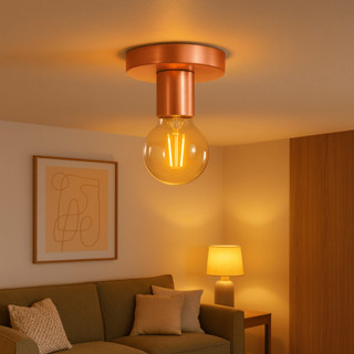 Luminária de teto Plafon Simples 1 Lâmpada Minimalista - Alumínio