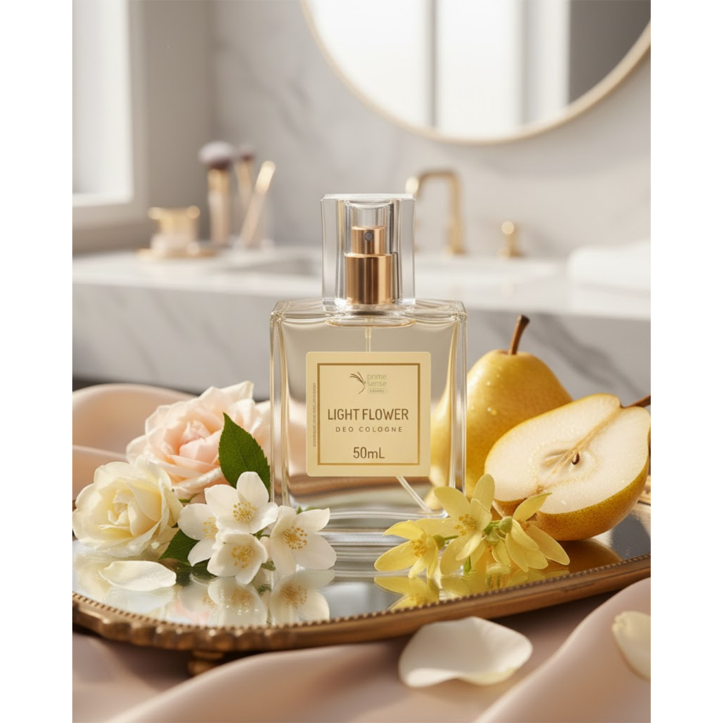 Deo Colônia Light Flower  – Notas Florais e Frutadas - Feminino - Brascare - 50 mL