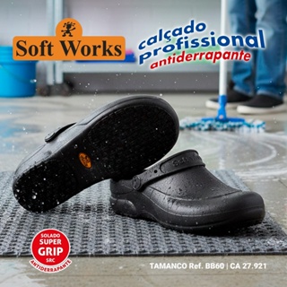 Sapato Softworks Babuche Ocupacional Antiderrapante EVA bb60 calçado trabalho epi cozinha limpeza em Oferta na Shopee