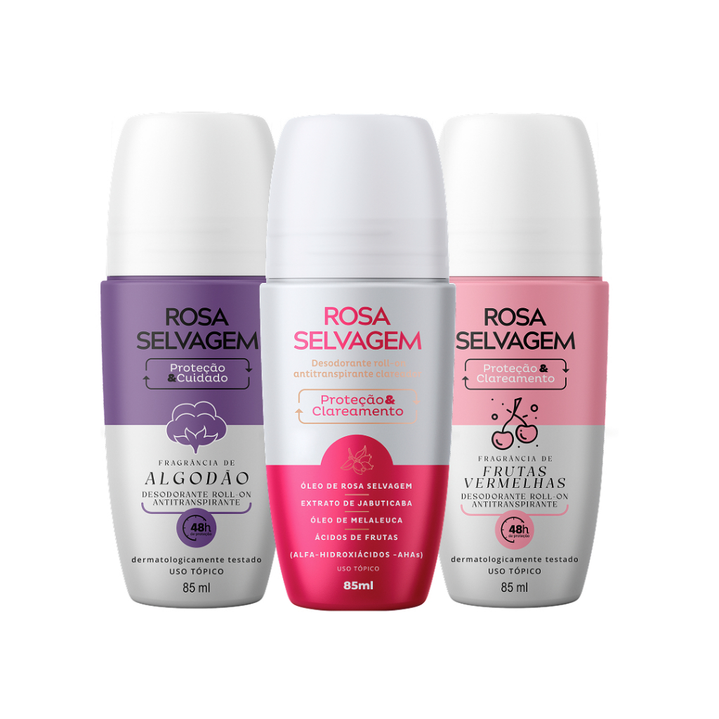 Trio desodorante clareadores Rosa Selvagem em Oferta na Shopee
