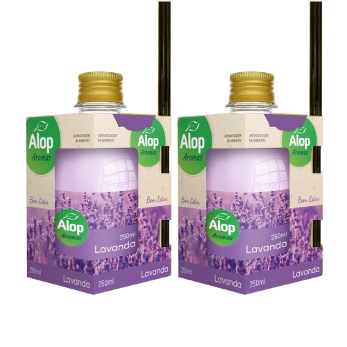 2 Difusor/Cheirinho De Ambiente 250ml Alop Lavanda - Bem Estar