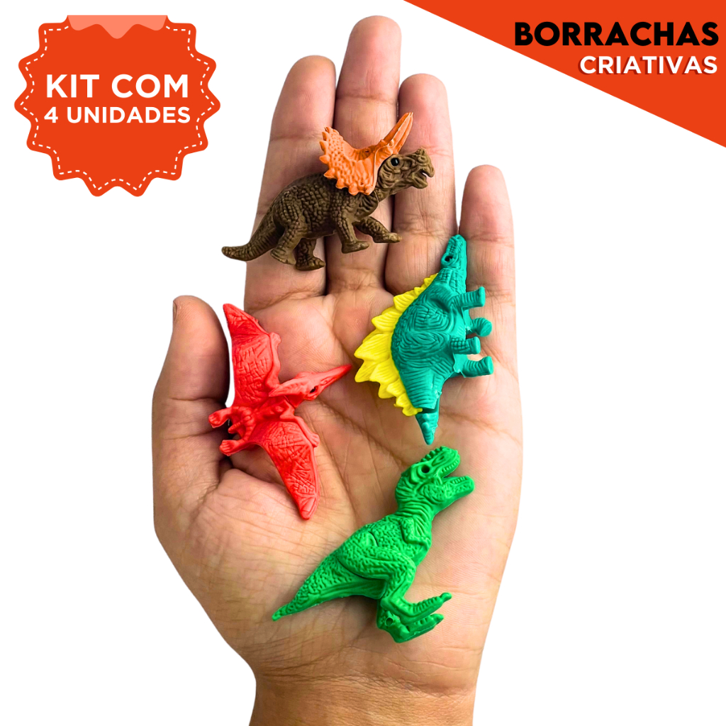 Kit Borrachas Criativas Infantil Coloridas Temática Para Crianças Estudar e Brincar - MZ