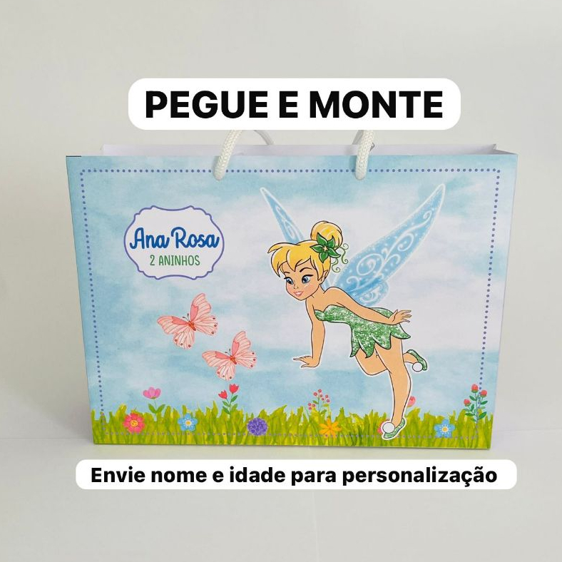 Kit Festa Sacolinha Personalizada Fada Sininho | Lembrancinha de Aniversário | Tinker bell