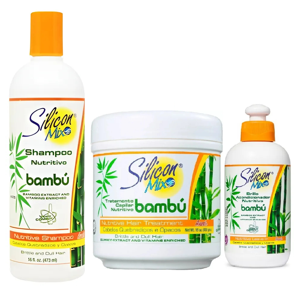 Kit Silicon Mix Tratamento Nutritivo Bambú - Shampoo 473ml + Máscara 450g + Leave in 236ml
