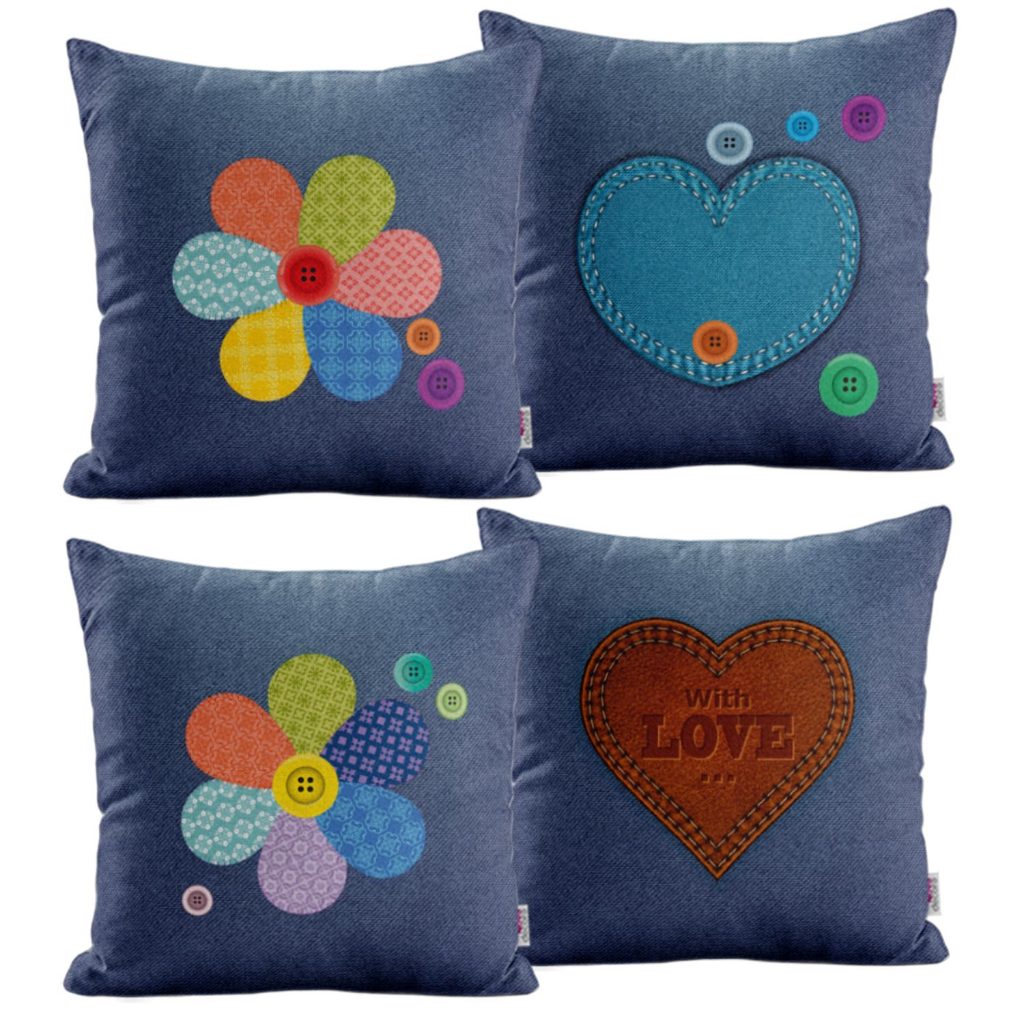 Capas de Almofadas Decorativas Jeans Para Sofá 40x40 - Novadecora em Oferta na Shopee