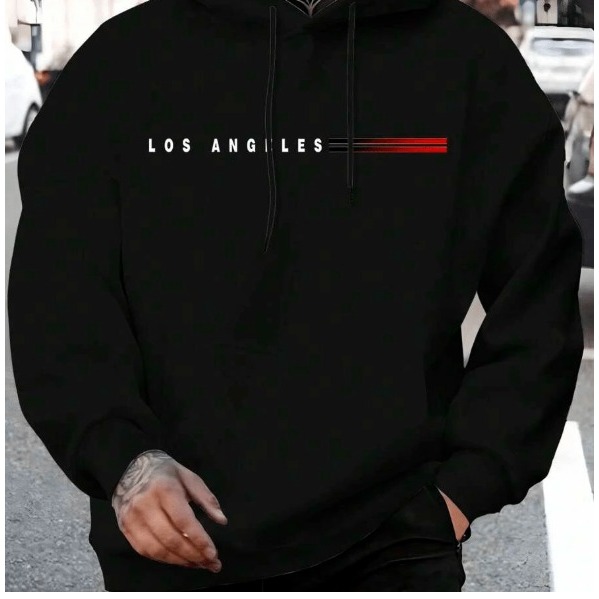 Moletom Canguru Estampado Los Angeles Style Flanelado Adulto Unissex