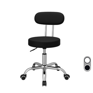 Cadeira Pop Mocho Com Encosto Giratório Massagista Manicure Esteticista Plus Evolux