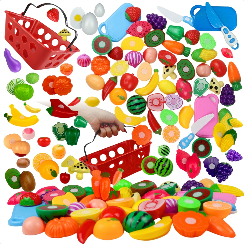 Kit Brinquedo Cozinha Infantil Frutas Legume de Corte com Velcr Cestinha Educativo Presente Completo em Oferta na Shopee