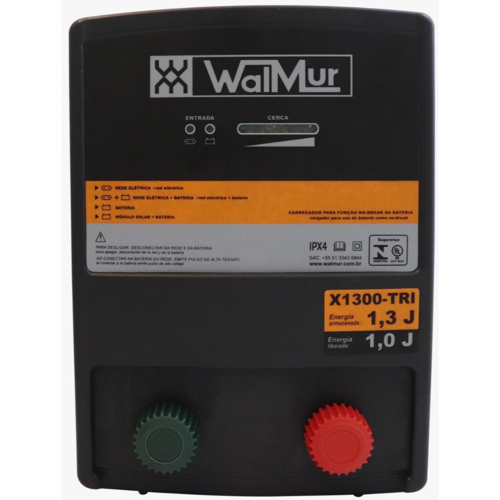 Modelo: X1300 - TRI  Combinando bateria 12Vcc , Elétrico 110-230 Vac e Solar. Po